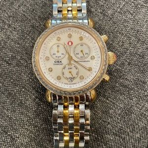 Michele two tone diamond watch